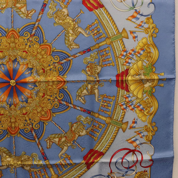 HERMES Carre 90 Scarf Silk Blue Auth 193599M