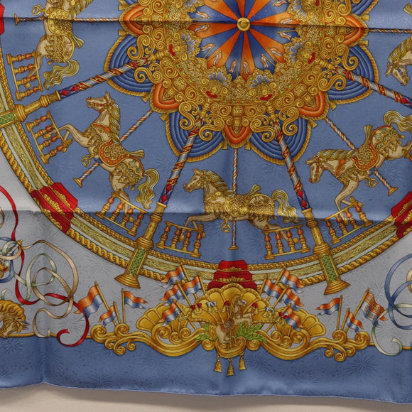HERMES Carre 90 Scarf Silk Blue Auth 193599M