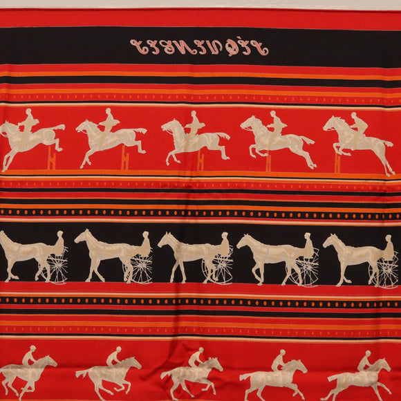 HERMES Carre 90 Scarf Silk Red Auth 193600M
