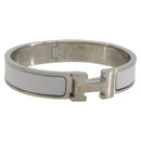 HERMES Click H Bracelet metal White Auth 193604M-1