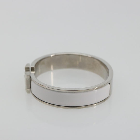 HERMES Click H Bracelet metal White Auth 193604M