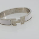 HERMES Click H Bracelet metal White Auth 193604M-6