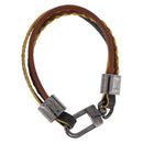 LOUIS VUITTON LV Treble Bracelet Leather Brown M6423 LV Auth 193607A-1