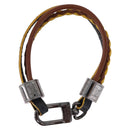 LOUIS VUITTON LV Treble Bracelet Leather Brown M6423 LV Auth 193607A-2