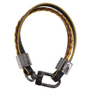 LOUIS VUITTON LV Treble Bracelet Leather Brown M6423 LV Auth 193607A-3