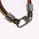 LOUIS VUITTON LV Treble Bracelet Leather Brown M6423 LV Auth 193607A-4