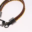 LOUIS VUITTON LV Treble Bracelet Leather Brown M6423 LV Auth 193607A-6