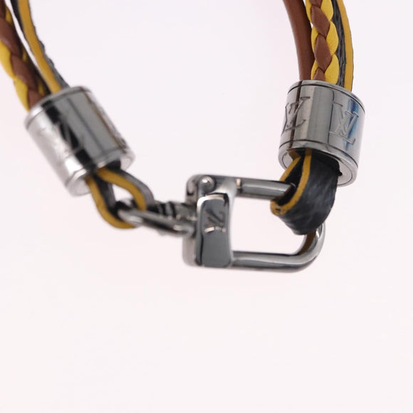 LOUIS VUITTON LV Treble Bracelet Leather Brown M6423 LV Auth 193607A