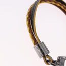 LOUIS VUITTON LV Treble Bracelet Leather Brown M6423 LV Auth 193607A-8