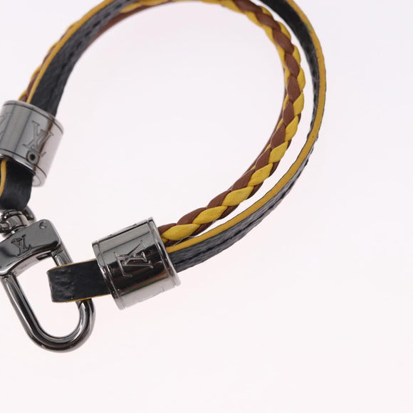LOUIS VUITTON LV Treble Bracelet Leather Brown M6423 LV Auth 193607A