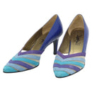 SAINT LAURENT Pumps Leather 37 Blue Auth 193709M-1