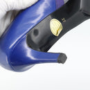 SAINT LAURENT Pumps Leather 37 Blue Auth 193709M-10