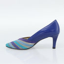 SAINT LAURENT Pumps Leather 37 Blue Auth 193709M-15