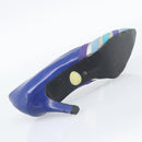SAINT LAURENT Pumps Leather 37 Blue Auth 193709M-19