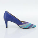 SAINT LAURENT Pumps Leather 37 Blue Auth 193709M-4