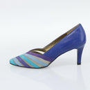 SAINT LAURENT Pumps Leather 37 Blue Auth 193709M-5