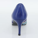 SAINT LAURENT Pumps Leather 37 Blue Auth 193709M-7