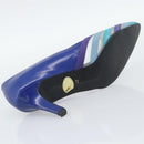 SAINT LAURENT Pumps Leather 37 Blue Auth 193709M-8