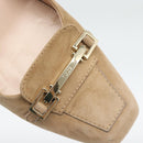 TOD'S Pumps Suede 37 Beige Gold Auth 193710M-11