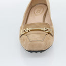 TOD'S Pumps Suede 37 Beige Gold Auth 193710M-16