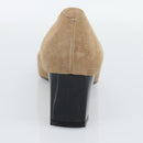 TOD'S Pumps Suede 37 Beige Gold Auth 193710M-17