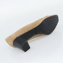 TOD'S Pumps Suede 37 Beige Gold Auth 193710M-18