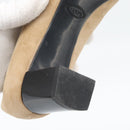 TOD'S Pumps Suede 37 Beige Gold Auth 193710M-20