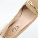 TOD'S Pumps Suede 37 Beige Gold Auth 193710M-22