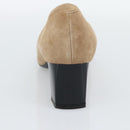 TOD'S Pumps Suede 37 Beige Gold Auth 193710M-7