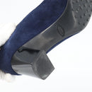 TOD'S Pumps Suede 37 Navy Gold Auth 193711M-10