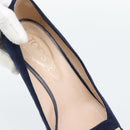 TOD'S Pumps Suede 37 Navy Gold Auth 193711M-12