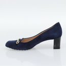 TOD'S Pumps Suede 37 Navy Gold Auth 193711M-14