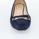 TOD'S Pumps Suede 37 Navy Gold Auth 193711M-16