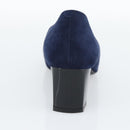 TOD'S Pumps Suede 37 Navy Gold Auth 193711M-17