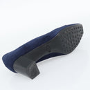 TOD'S Pumps Suede 37 Navy Gold Auth 193711M-18