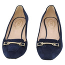TOD'S Pumps Suede 37 Navy Gold Auth 193711M-2