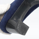 TOD'S Pumps Suede 37 Navy Gold Auth 193711M-20