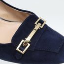 TOD'S Pumps Suede 37 Navy Gold Auth 193711M-21