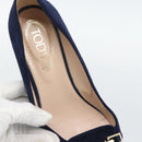 TOD'S Pumps Suede 37 Navy Gold Auth 193711M-22