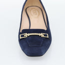 TOD'S Pumps Suede 37 Navy Gold Auth 193711M-6