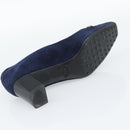 TOD'S Pumps Suede 37 Navy Gold Auth 193711M-8