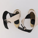 CELINE PRADA Sandals Leather 2 Set Beige Gold Auth 193715-11
