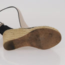 CELINE PRADA Sandals Leather 2 Set Beige Gold Auth 193715-12