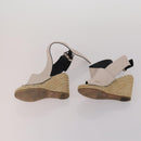 CELINE PRADA Sandals Leather 2 Set Beige Gold Auth 193715-15