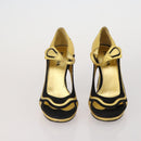 CELINE PRADA Sandals Leather 2 Set Beige Gold Auth 193715-2
