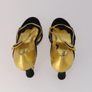 CELINE PRADA Sandals Leather 2 Set Beige Gold Auth 193715-4