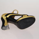 CELINE PRADA Sandals Leather 2 Set Beige Gold Auth 193715-6