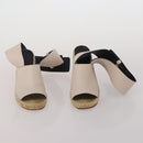 CELINE PRADA Sandals Leather 2 Set Beige Gold Auth 193715-9