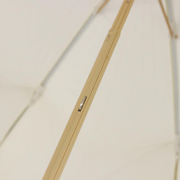 CELINE Folding Umbrella Nylon White Gold Auth 193720M