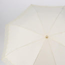 CELINE Folding Umbrella Nylon White Gold Auth 193720M-2